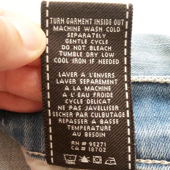 7FAM Denim Jean Skirt Frayed Hem Sz 12 - Picture 10 of 10